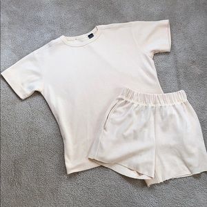 VINTAGE Ribbed Short Set